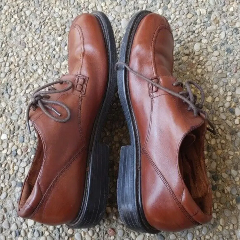 Florsheim Oxford Lace Up Brown Dress Shoes Comfortech Milford Cognac Size 11 M